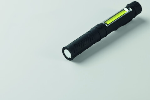 Magnetische LED-Taschenlampe - Schwarz bedrucken, Art.-Nr. MO2932-03