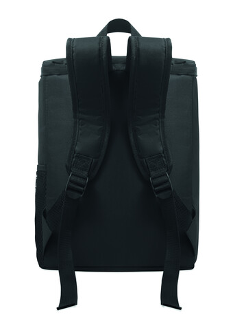 Kühlrucksack 600D RPET - Schwarz bedrucken, Art.-Nr. MO2972-03