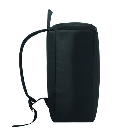 Kühlrucksack 600D RPET - Schwarz bedrucken, Art.-Nr. MO2972-03