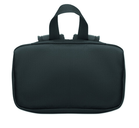 Kühlrucksack 600D RPET - Schwarz bedrucken, Art.-Nr. MO2972-03