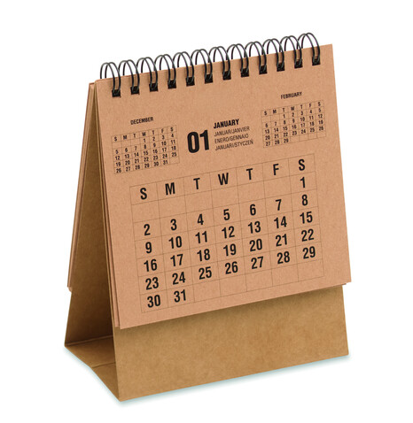 4-Jahres-Tischkalender - Beige bedrucken, Art.-Nr. MO3223-13 4-Jahres-Tischkalender - Beige bedrucken, Art.-Nr. MO3223-13
