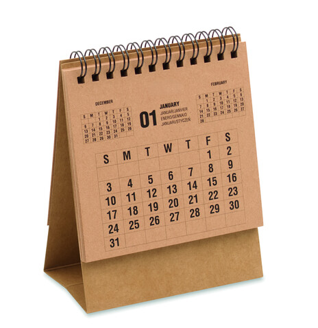 4-Jahres-Tischkalender - Beige bedrucken, Art.-Nr. MO3223-13 4-Jahres-Tischkalender - Beige bedrucken, Art.-Nr. MO3223-13