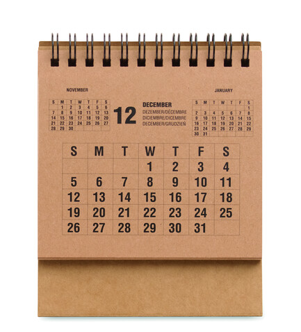 4-Jahres-Tischkalender - Beige bedrucken, Art.-Nr. MO3223-13 4-Jahres-Tischkalender - Beige bedrucken, Art.-Nr. MO3223-13