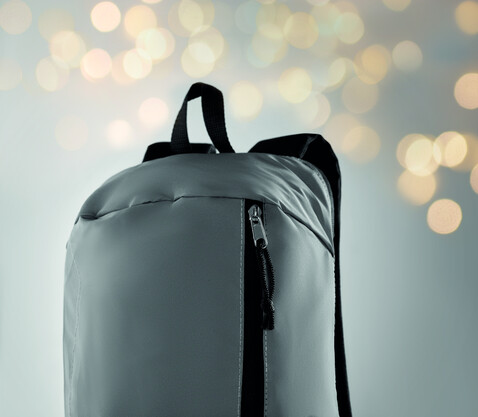 Reflektierender Rucksack 600D - Mattsilber bedrucken, Art.-Nr. MO6131-16 Reflektierender Rucksack 600D - Mattsilber bedrucken, Art.-Nr. MO6131-16