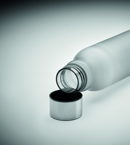 Trinkflasche RPET 600ml - Transparent Grau bedrucken, Art.-Nr. MO6237-27