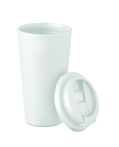 Doppelwandiger Becher 450ml - Weiß bedrucken, Art.-Nr. MO6244-06