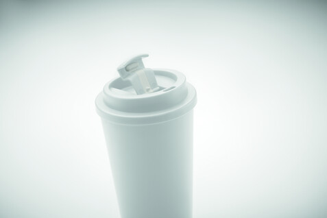 Doppelwandiger Becher 450ml - Weiß bedrucken, Art.-Nr. MO6244-06