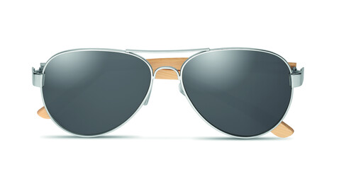 Sonnenbrille Bambus - Schwarz bedrucken, Art.-Nr. MO6450-03