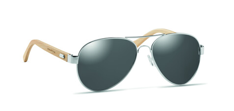 Sonnenbrille Bambus - Schwarz bedrucken, Art.-Nr. MO6450-03