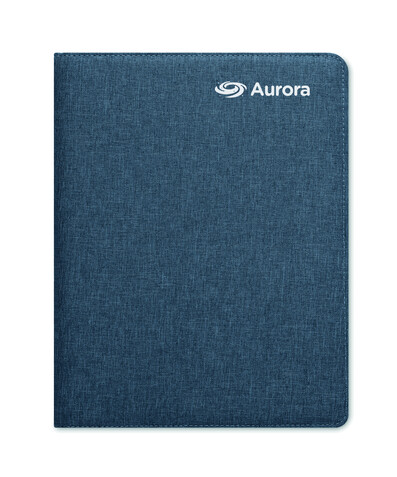 DINA A4 Mappe 300D-RPET - Blau bedrucken, Art.-Nr. MO6487-04