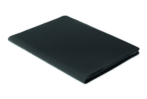 DINA A4 Mappe 300D-RPET - Schwarz bedrucken, Art.-Nr. MO6487-03