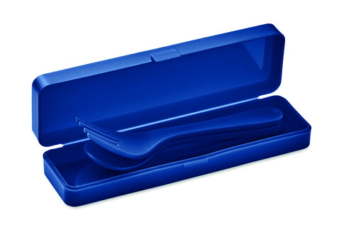 Besteck-Set PP - Blau bedrucken, Art.-Nr. MO6661-04