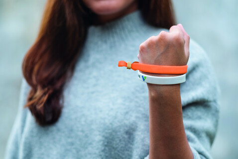 Armband RPET-Polyester - Orange bedrucken, Art.-Nr. MO6706-10