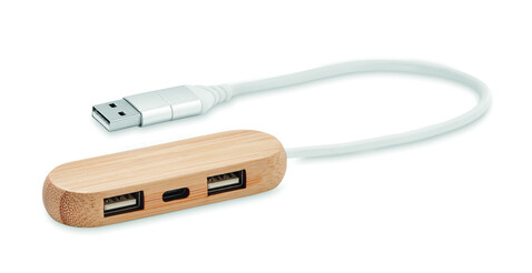 3 Port 2.0 USB Hub - Holz bedrucken, Art.-Nr. MO6848-40