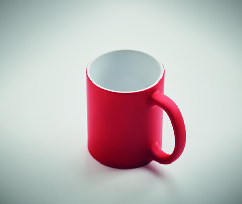 Kaffeebecher, matt 300 ml - Rot bedrucken, Art.-Nr. MO6849-05