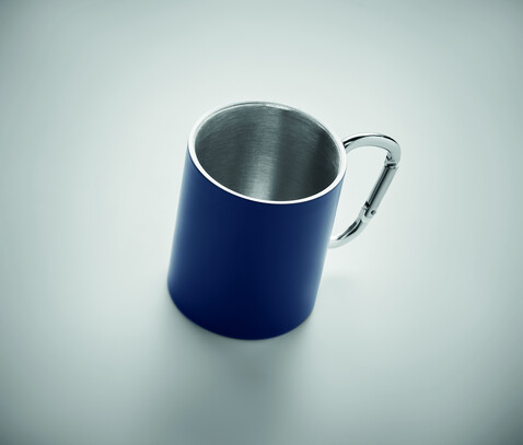 Trinkbecher mit Karabiner - Marineblau bedrucken, Art.-Nr. MO6873-85
