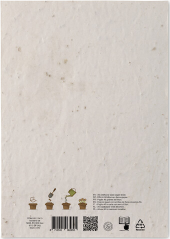DIN A5 Wildblumen-Samenpapier - Weiß bedrucken, Art.-Nr. MO6915-06 DIN A5 Wildblumen-Samenpapier - Weiß bedrucken, Art.-Nr. MO6915-06