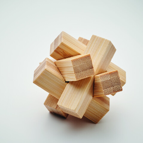 Holzpuzzle/Gehirnjogging Bambus - Holz bedrucken, Art.-Nr. MO6987-40