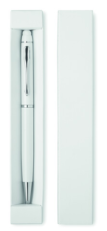 Drehkugelschreiber mit Stylus - Weiß bedrucken, Art.-Nr. MO8476-06 Drehkugelschreiber mit Stylus - Weiß bedrucken, Art.-Nr. MO8476-06