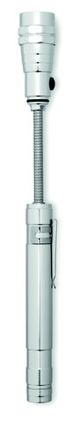 Teleskop Taschenlampe - Silber bedrucken, Art.-Nr. MO8621-14