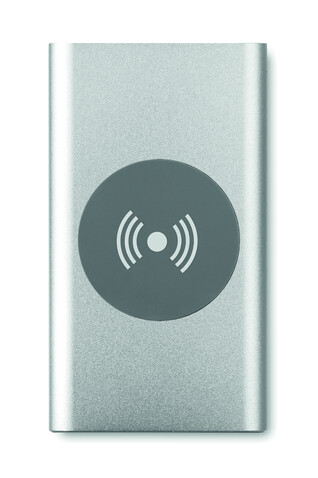 Ladestation mit Powerbank - Mattsilber bedrucken, Art.-Nr. MO9498-16