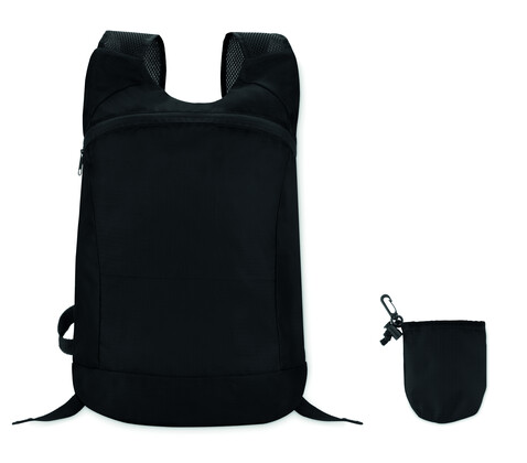 Faltbarer Sport-Rucksack - Schwarz bedrucken, Art.-Nr. MO9552-03 Faltbarer Sport-Rucksack - Schwarz bedrucken, Art.-Nr. MO9552-03