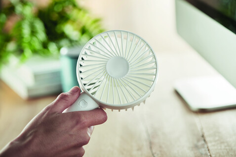 USB-Tischventilator - Weiß bedrucken, Art.-Nr. MO9599-06 USB-Tischventilator - Weiß bedrucken, Art.-Nr. MO9599-06