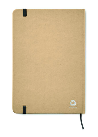 DIN A5 Notizbuch recycelt - Schwarz bedrucken, Art.-Nr. MO9684-03