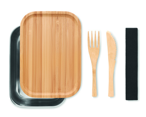Lunchbox Edelstahl 600ml - Holz bedrucken, Art.-Nr. MO9967-40 Lunchbox Edelstahl 600ml - Holz bedrucken, Art.-Nr. MO9967-40
