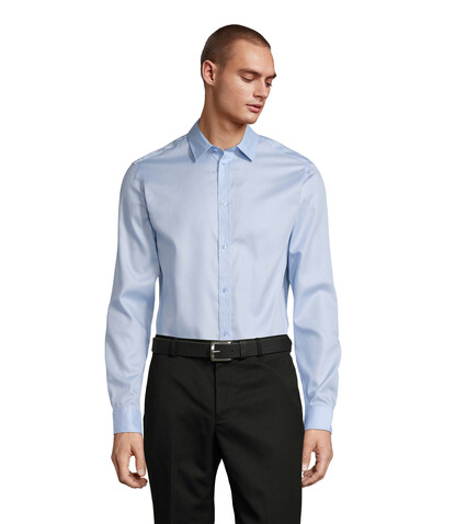 BLAISE MEN SHIRT - Soft Blue bedrucken, Art.-Nr. N03182-EU-3XL