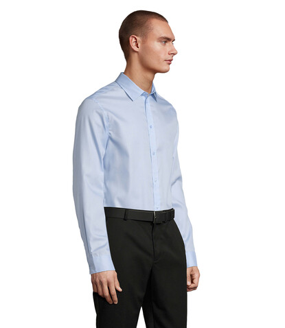 BLAISE MEN SHIRT - Soft Blue bedrucken, Art.-Nr. N03182-EU-3XL