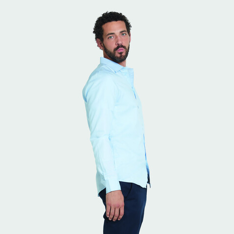 BLAISE MEN SHIRT - Soft Blue bedrucken, Art.-Nr. N03182-EU-3XL
