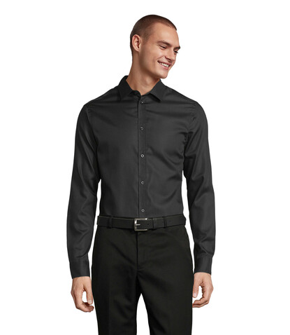 BLAISE MEN SHIRT - Deep Black bedrucken, Art.-Nr. N03182-DB-4XL BLAISE MEN SHIRT - Deep Black bedrucken, Art.-Nr. N03182-DB-4XL