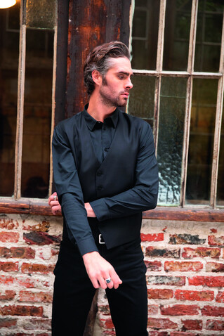BLAISE MEN SHIRT - Deep Black bedrucken, Art.-Nr. N03182-DB-4XL BLAISE MEN SHIRT - Deep Black bedrucken, Art.-Nr. N03182-DB-4XL