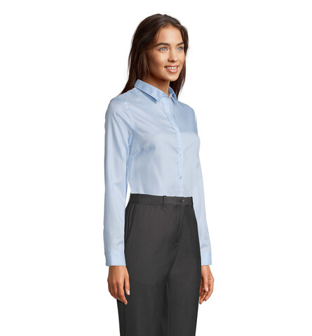BLAISE WOMEN SHIRT - Soft Blue bedrucken, Art.-Nr. N03183-EU-M