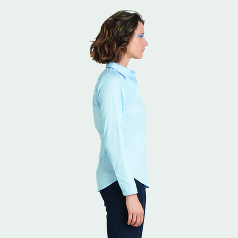 BLAISE WOMEN SHIRT - Soft Blue bedrucken, Art.-Nr. N03183-EU-M