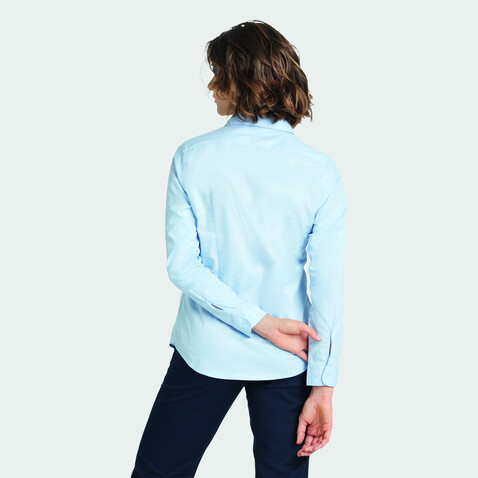 BLAISE WOMEN SHIRT - Soft Blue bedrucken, Art.-Nr. N03183-EU-M