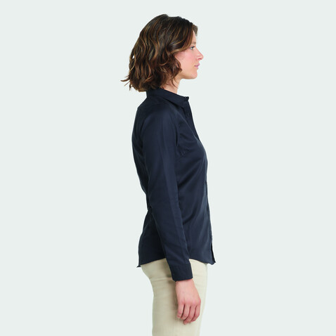 BLAISE WOMEN SHIRT - Deep Black bedrucken, Art.-Nr. N03183-DB-L