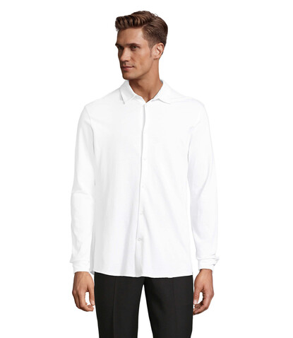 BASILE MEN SHIRT - Optic White bedrucken, Art.-Nr. N03777-OQ-M BASILE MEN SHIRT - Optic White bedrucken, Art.-Nr. N03777-OQ-M