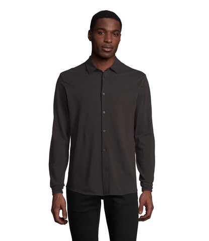 BASILE MEN SHIRT - Deep Black bedrucken, Art.-Nr. N03777-DB-L BASILE MEN SHIRT - Deep Black bedrucken, Art.-Nr. N03777-DB-L