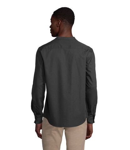 BART MEN MAO COLLAR SHIRT - Deep Black bedrucken, Art.-Nr. N03792-DB-M