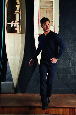 SULLIVAN MEN V-NECK SWEATER - Night bedrucken, Art.-Nr. N03987-NH-4XL