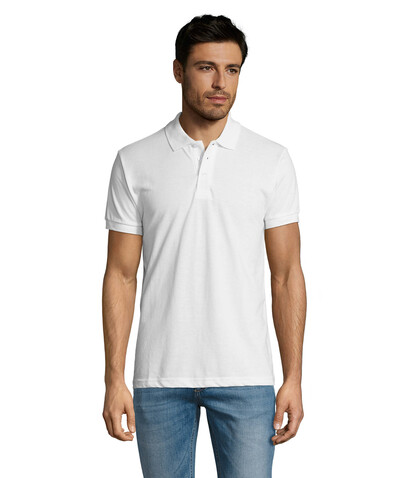 PRIME HERREN POLO 200g - White bedrucken, Art.-Nr. S00571-WH-XL