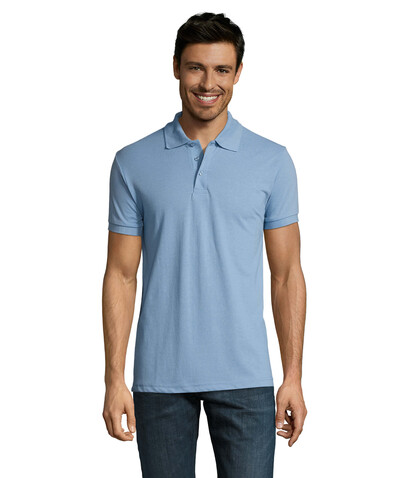 PRIME HERREN POLO 200g - Sky Blue Pique bedrucken, Art.-Nr. S00571-SP-5XL
