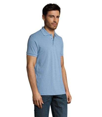 PRIME HERREN POLO 200g - Sky Blue Pique bedrucken, Art.-Nr. S00571-SP-5XL