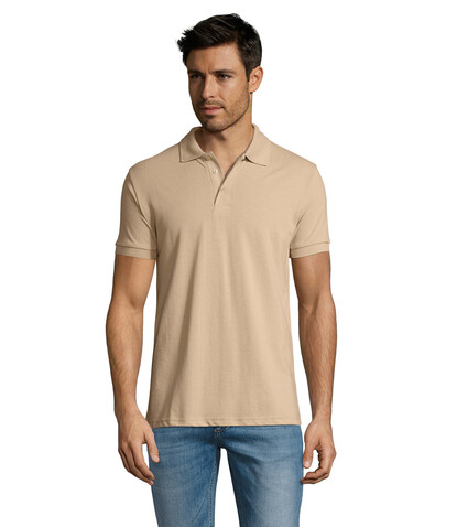 PRIME HERREN POLO 200g - Sand bedrucken, Art.-Nr. S00571-SA-M
