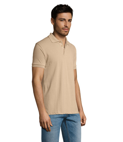 PRIME HERREN POLO 200g - Sand bedrucken, Art.-Nr. S00571-SA-M