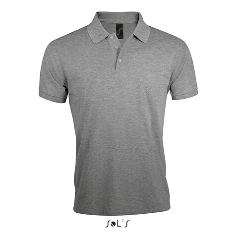 PRIME HERREN POLO 200g - Grau-Melange 2 bedrucken, Art.-Nr. S00571-GY-M