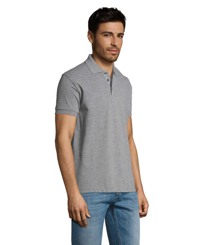 PRIME HERREN POLO 200g - Grau-Melange 2 bedrucken, Art.-Nr. S00571-GY-M