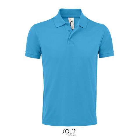 PRIME HERREN POLO 200g - Aqua bedrucken, Art.-Nr. S00571-AQ-L